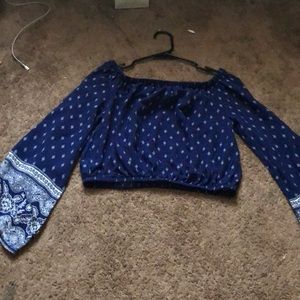 Blue crop top
